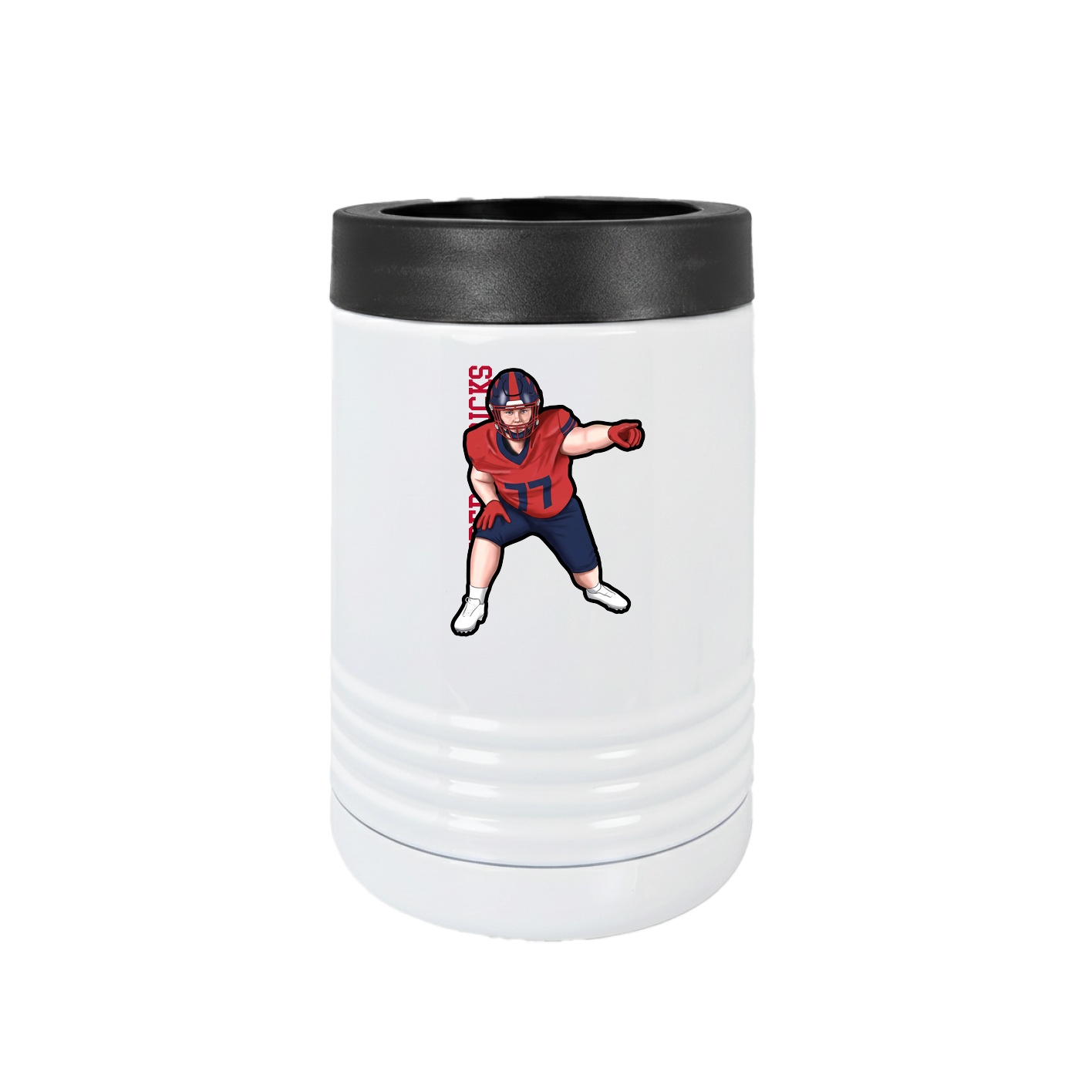Beverage Holder — Name Vertical in White