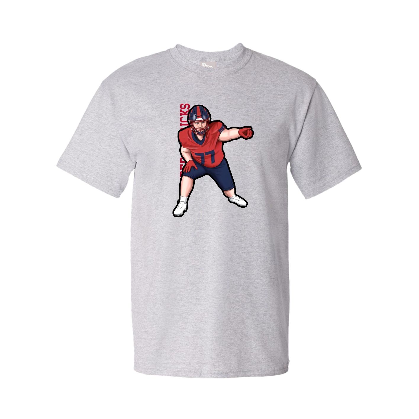 Tee — Name Vertical in Grey