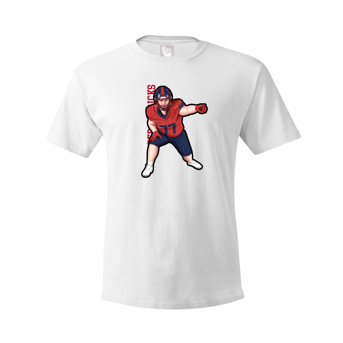 Youth Tee — Name Vertical in White