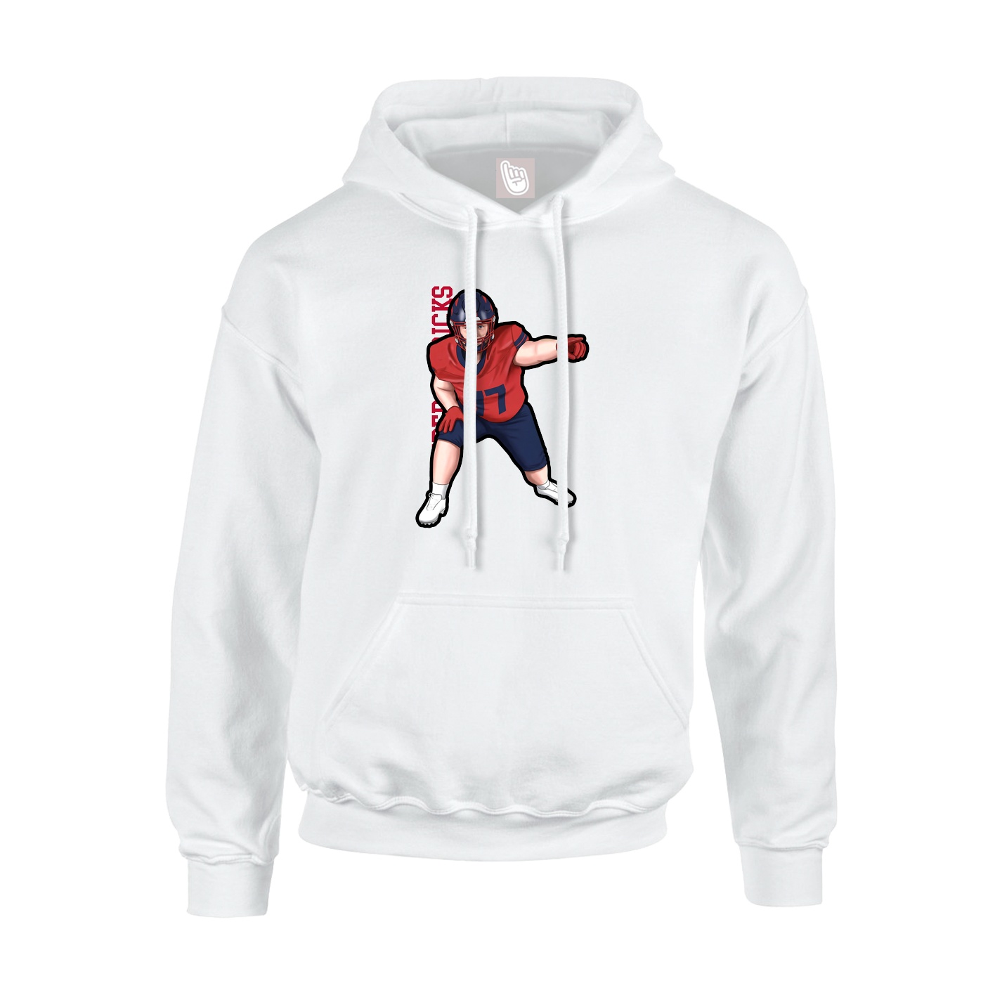 Hoodie — Name Vertical in White
