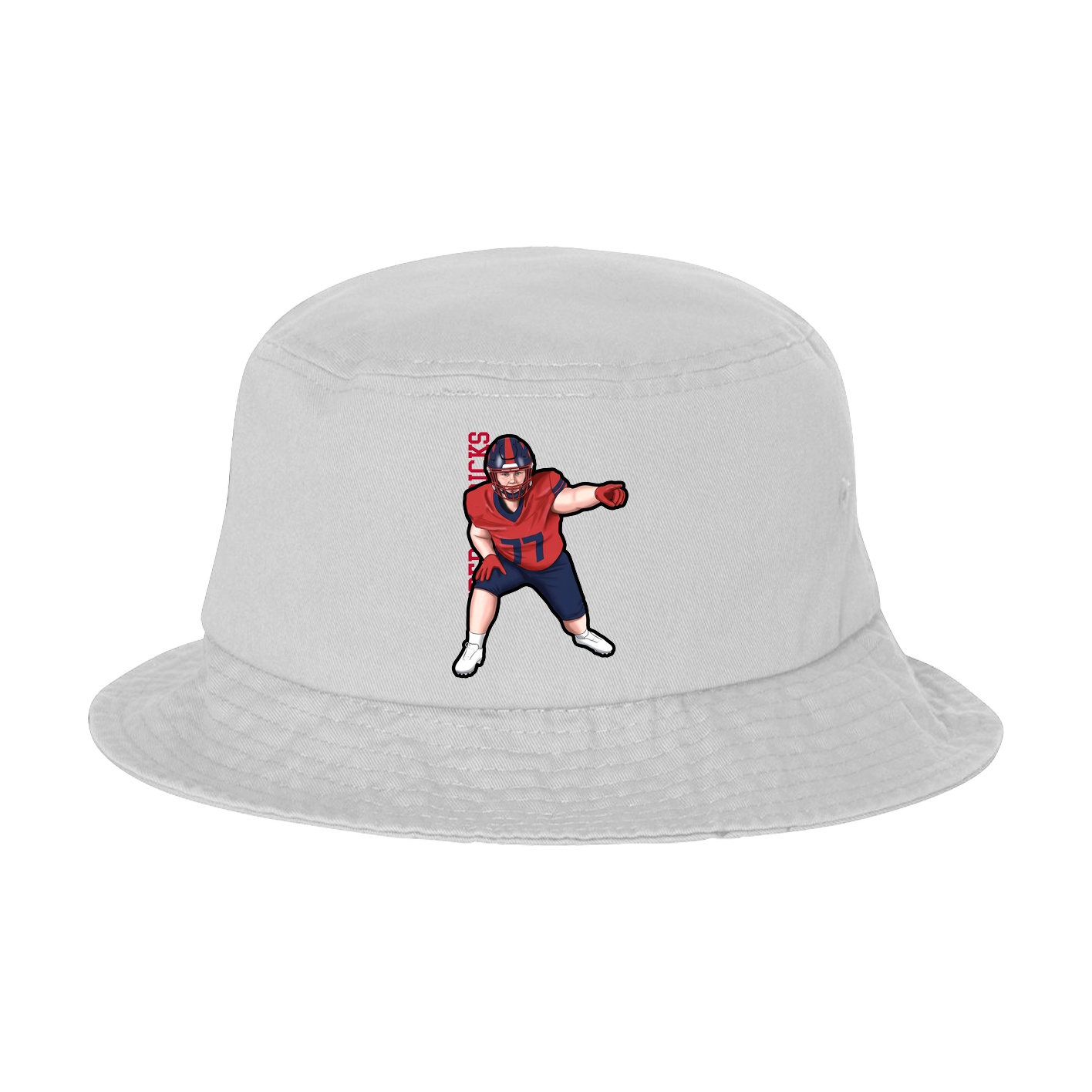 Bucket Cap — Name Vertical in White