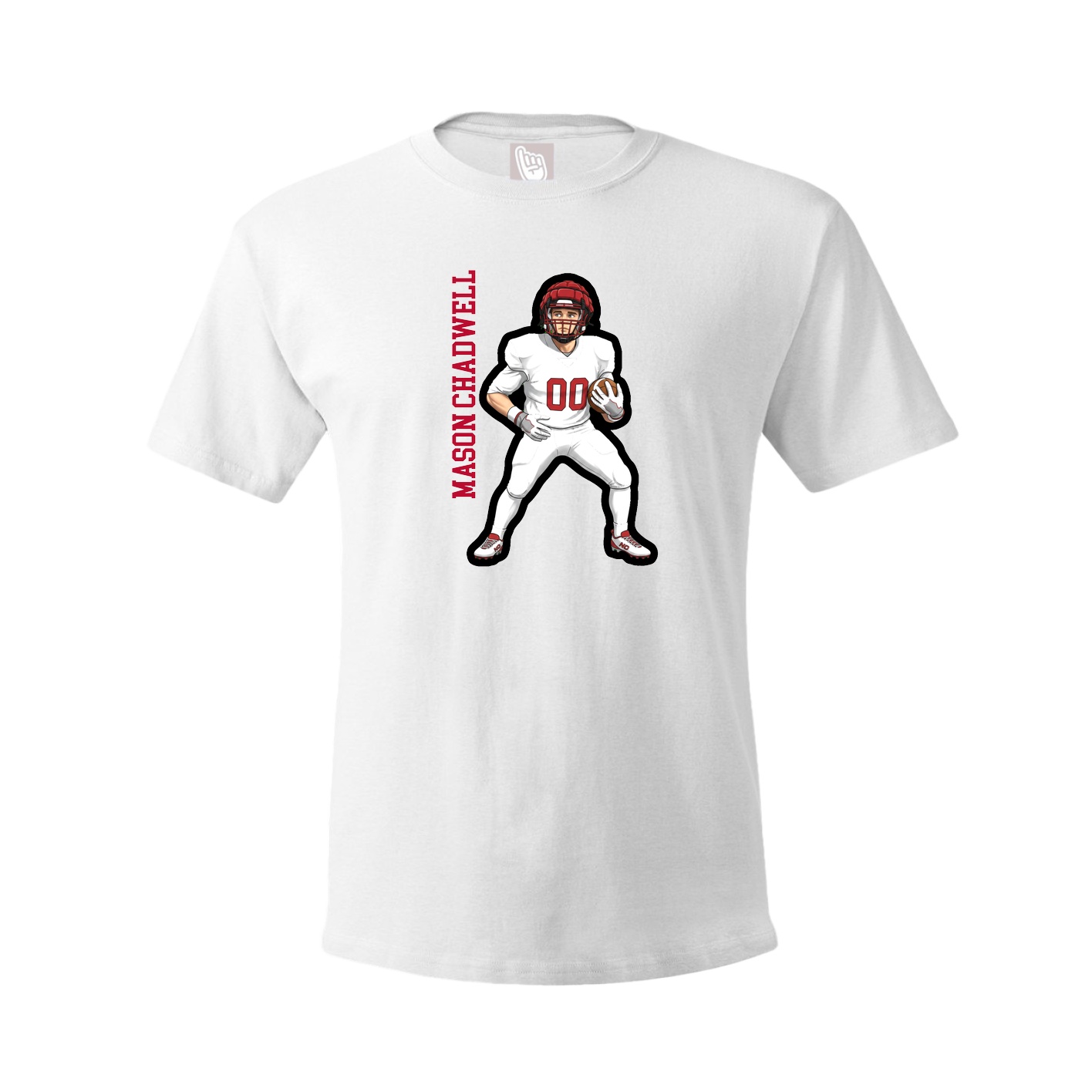 Youth Tee — Name Vertical in White