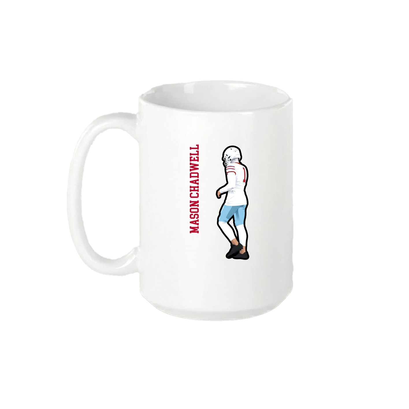 15oz Coffee Mug — Name Vertical in White