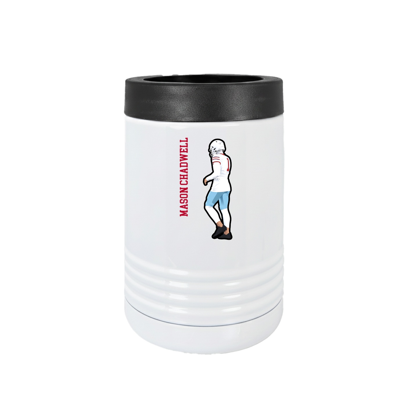 Beverage Holder — Name Vertical in White