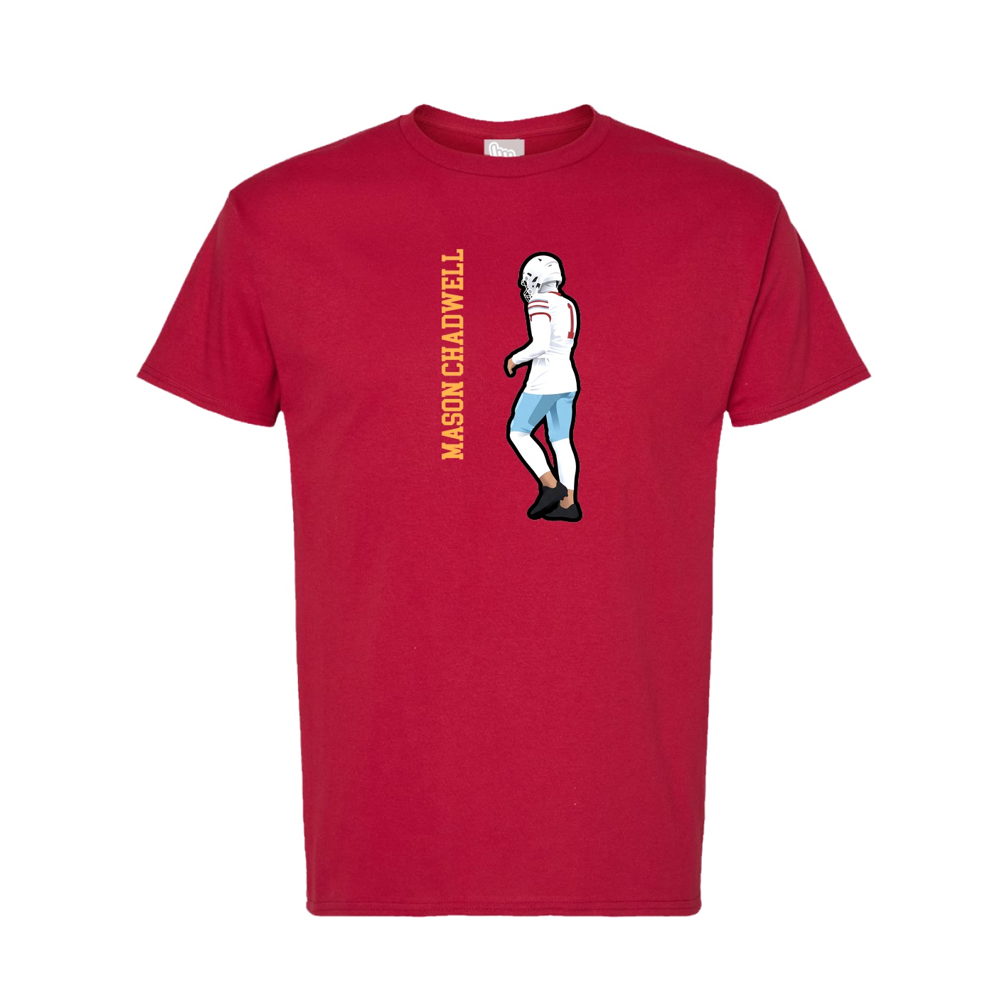 Tee — Name Vertical in Crimson