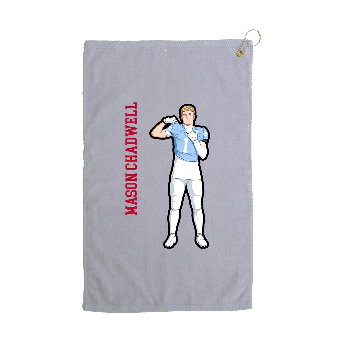 Golf Towel — Name Vertical in Grey