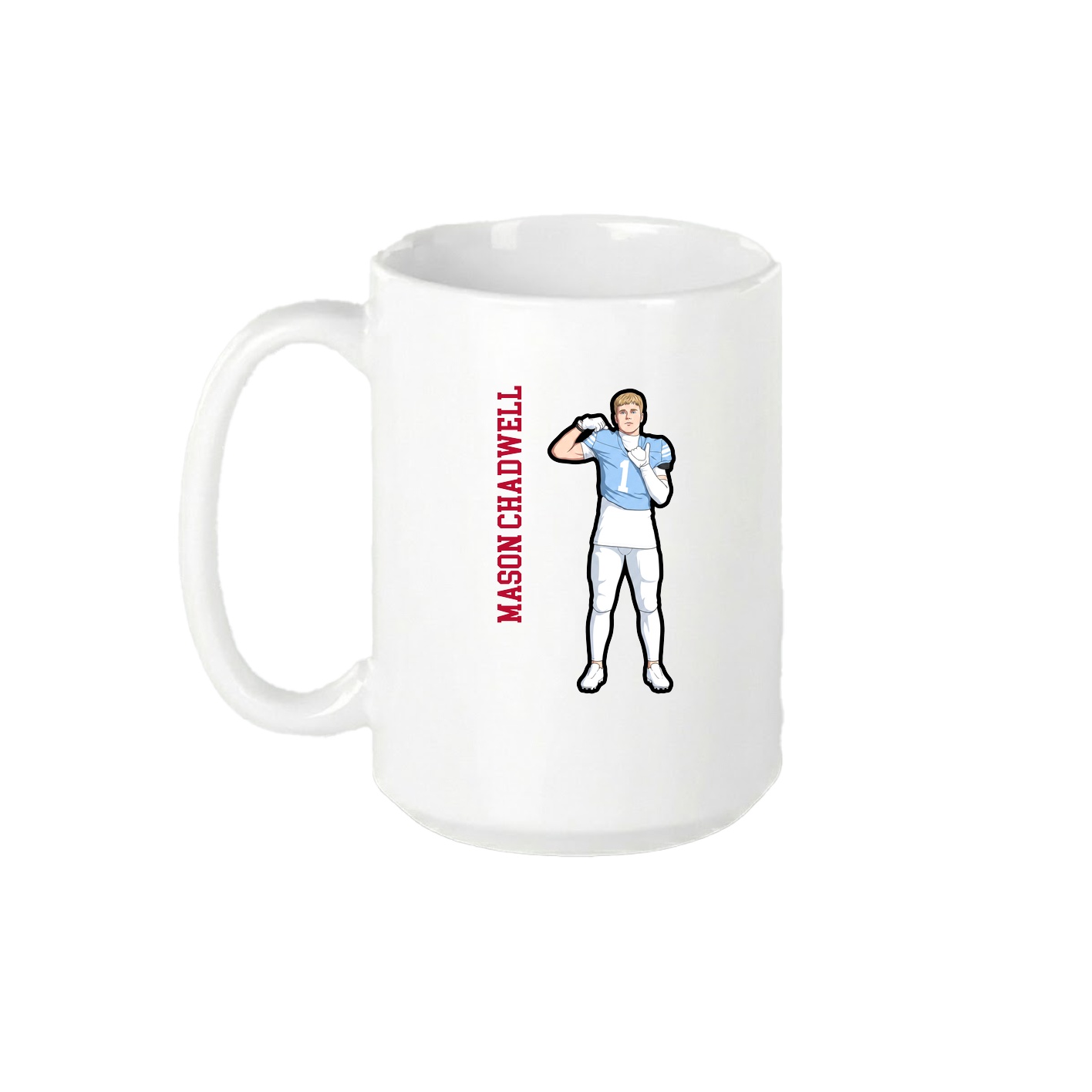 15oz Coffee Mug — Name Vertical in White