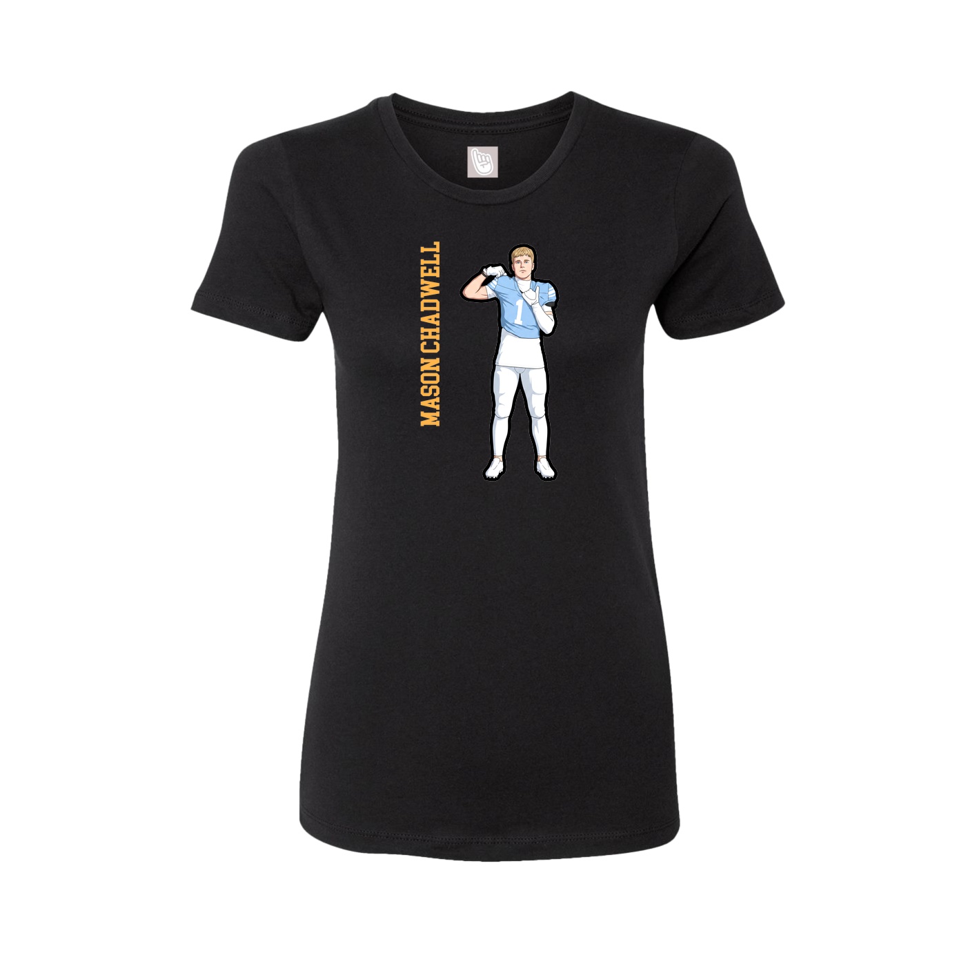 Womens Tee — Name Vertical in Black