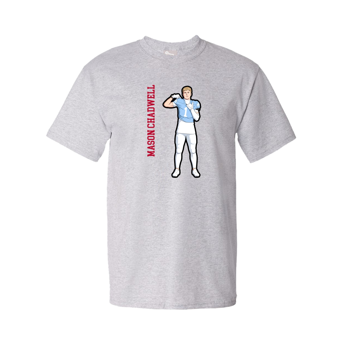 Youth Tee — Name Vertical in Grey