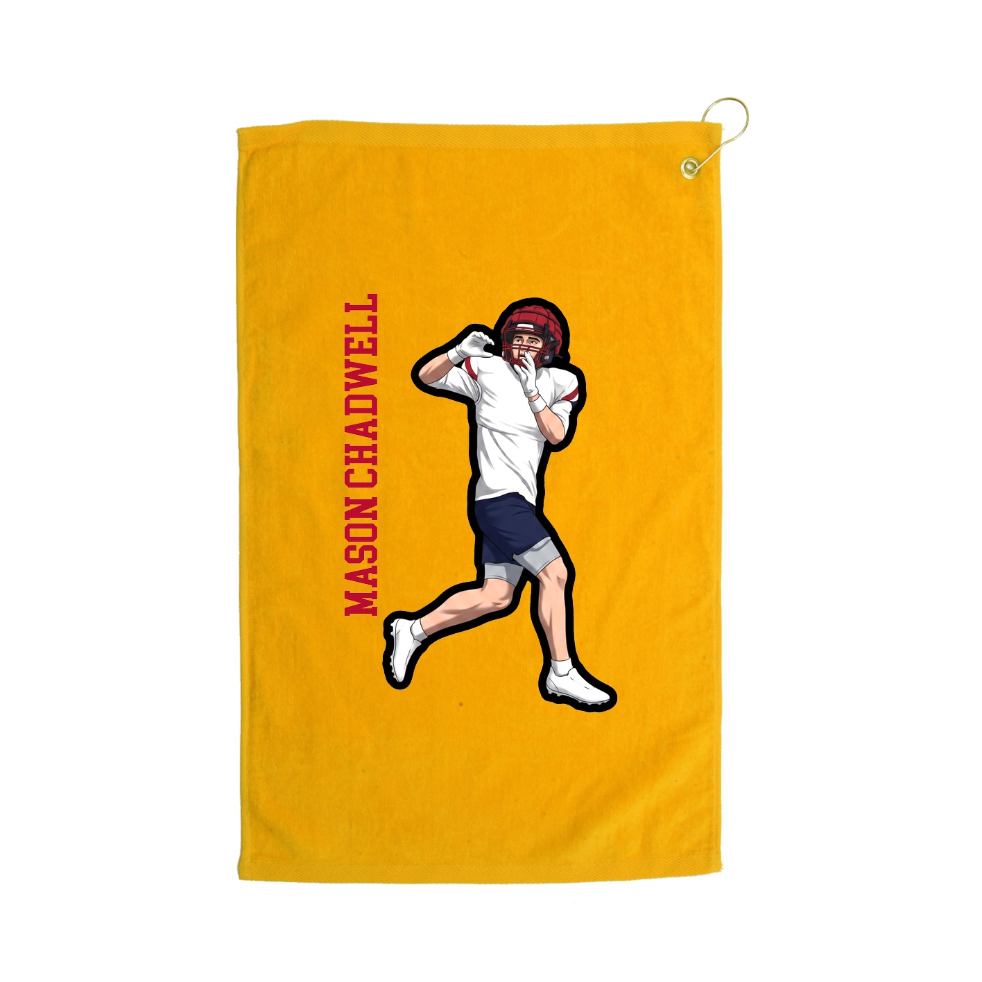 Golf Towel — Name Vertical in Gold