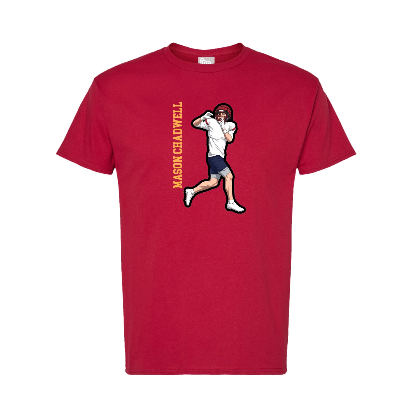 Tee — Name Vertical in Crimson