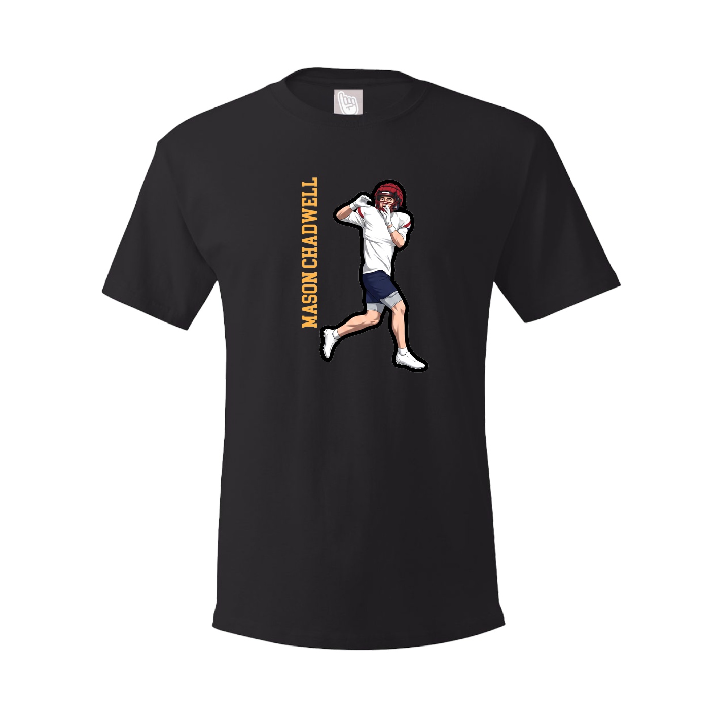 Youth Tee — Name Vertical in Black