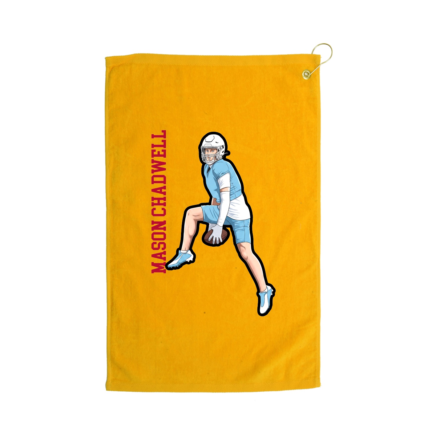 Golf Towel — Name Vertical in Gold