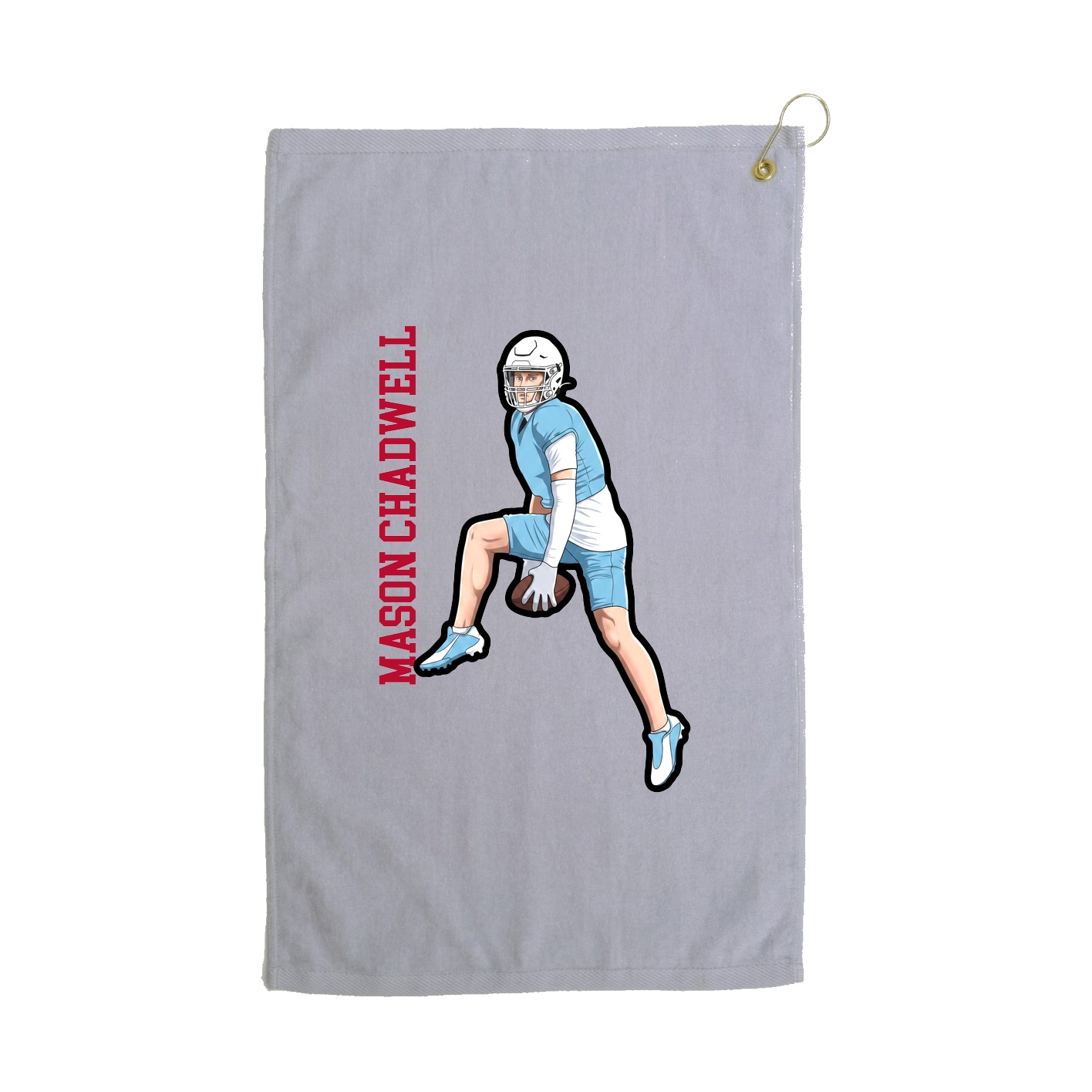 Golf Towel — Name Vertical in Grey
