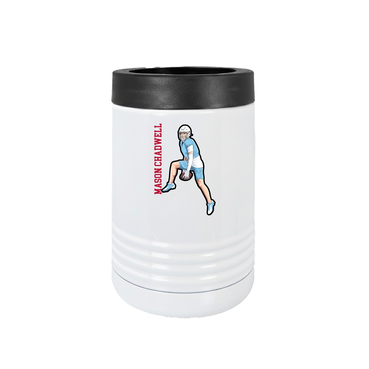 Beverage Holder — Name Vertical in White