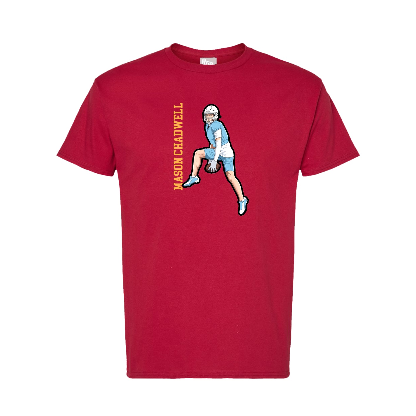 Tee — Name Vertical in Crimson