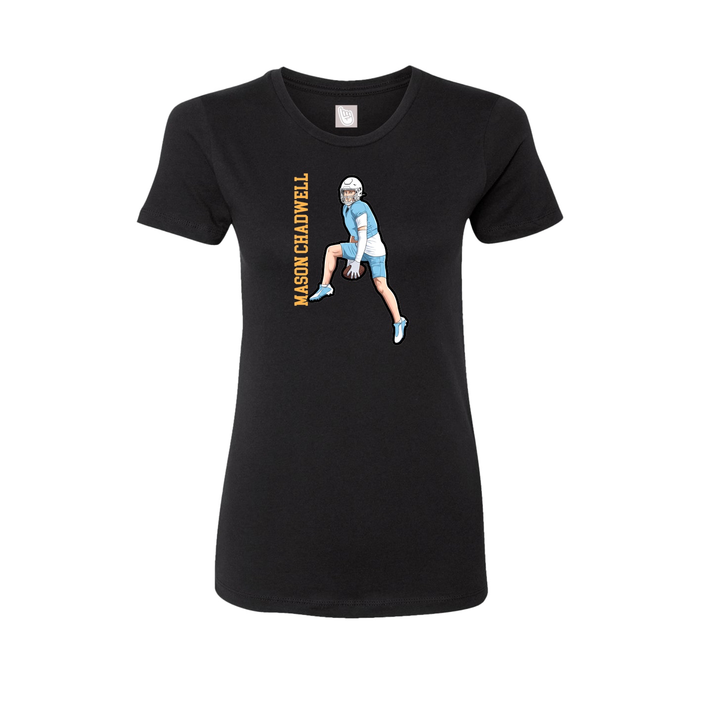 Womens Tee — Name Vertical in Black