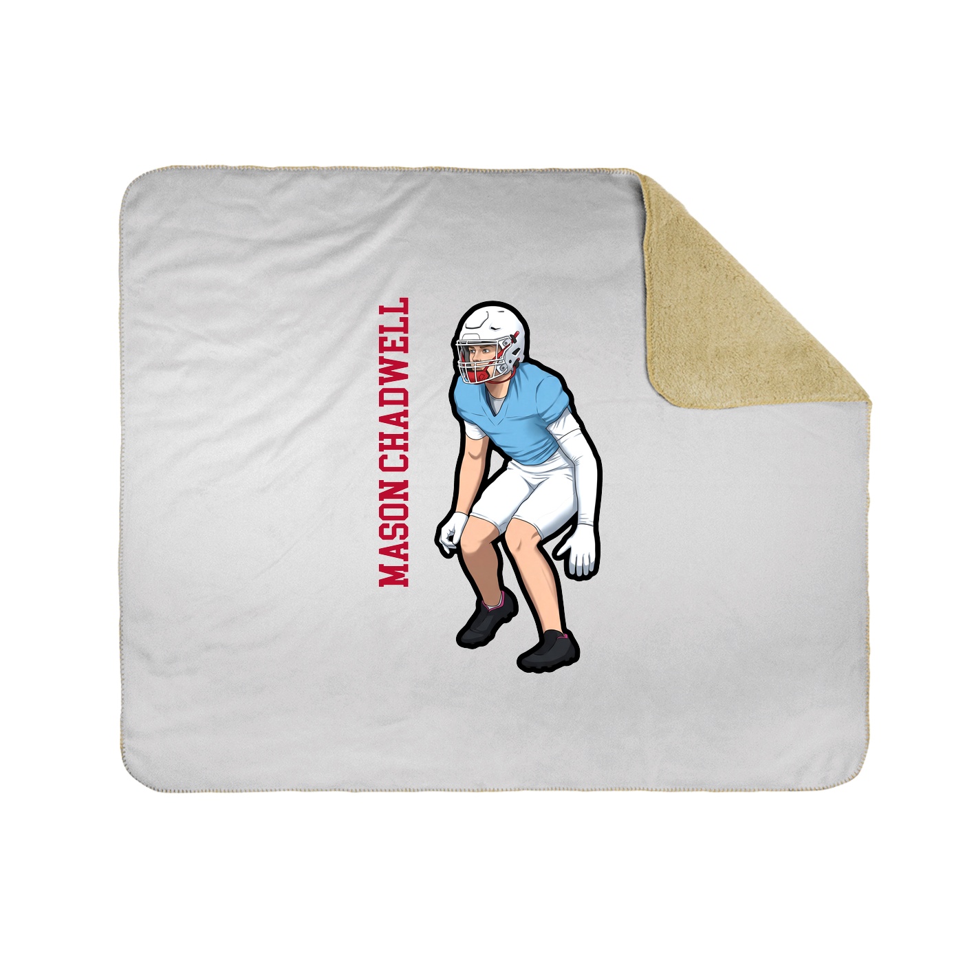 Throw Blanket — Name Vertical in White