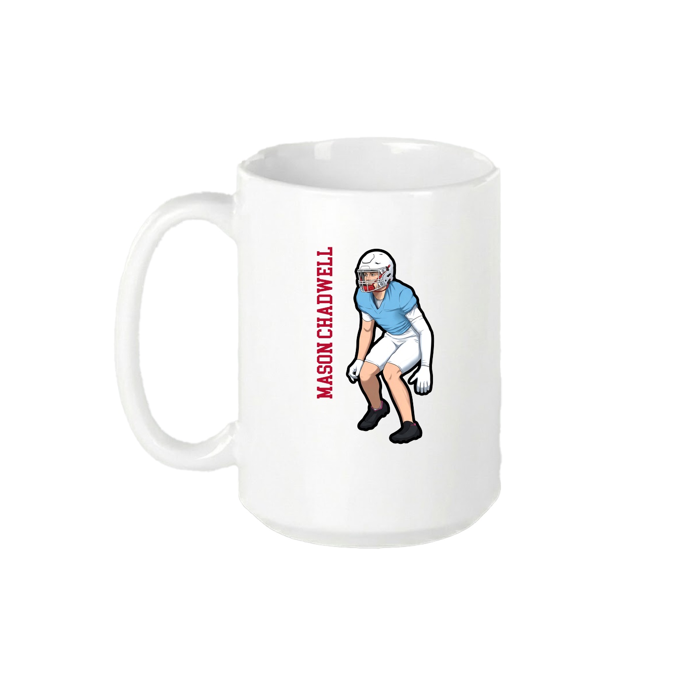 15oz Coffee Mug — Name Vertical in White