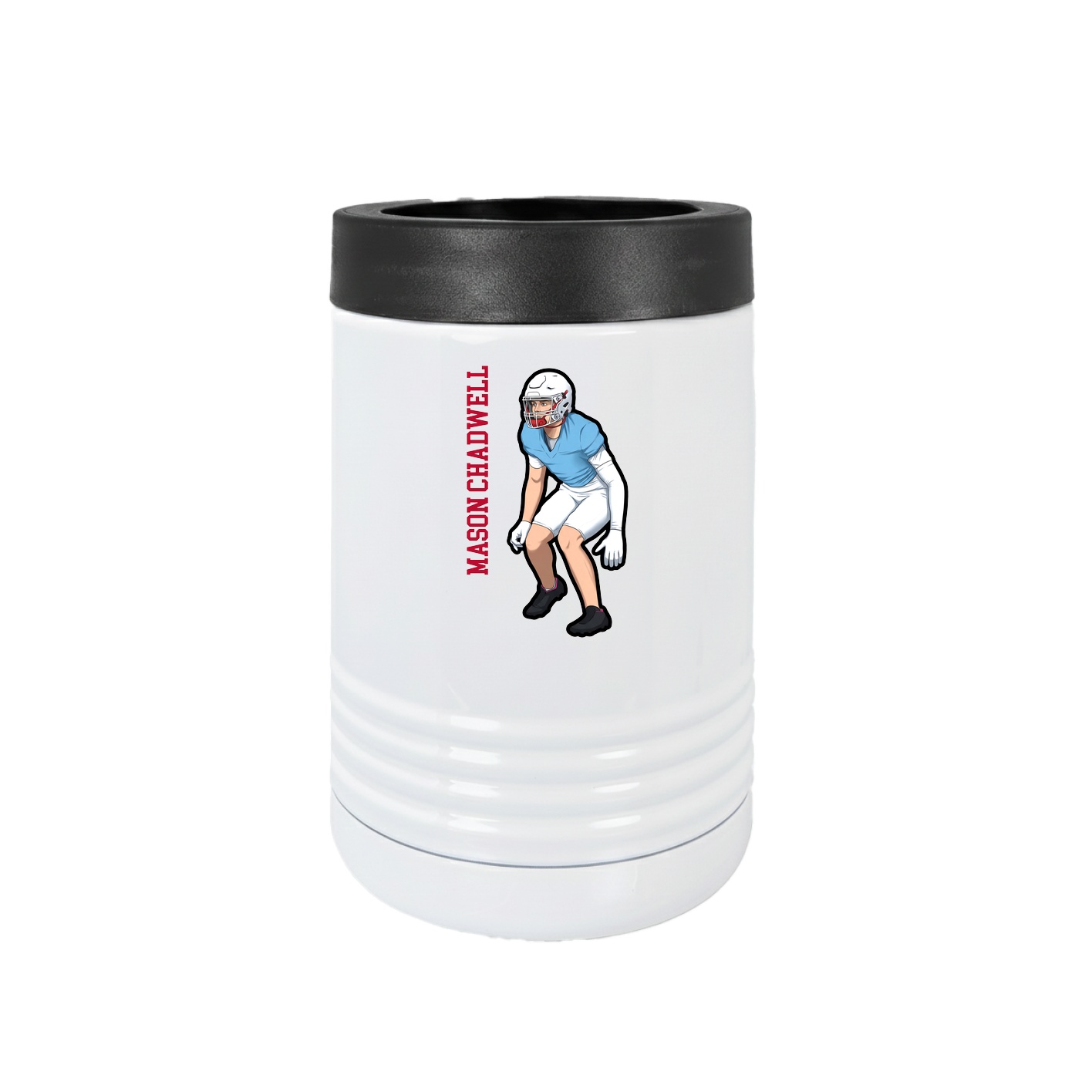 Beverage Holder — Name Vertical in White