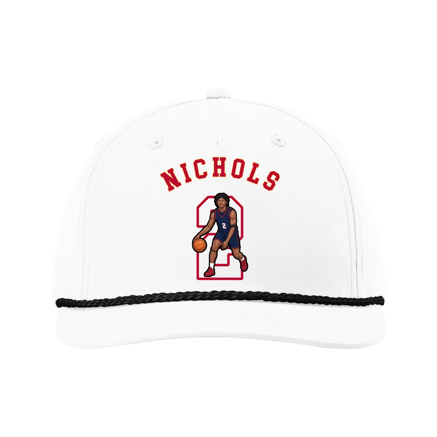 Five-Panel Classic Rope Cap — Shirsey Arch in White