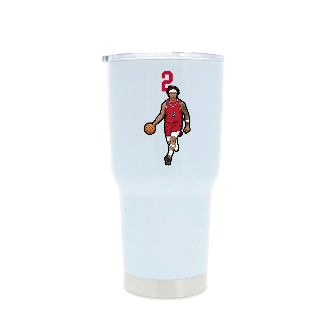 30oz Stainless Steel Tumbler — Number Top in White