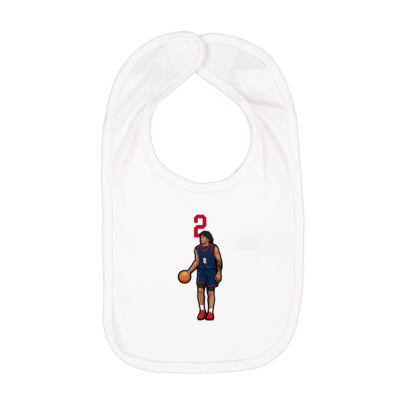 Infant Bib — Number Top in White