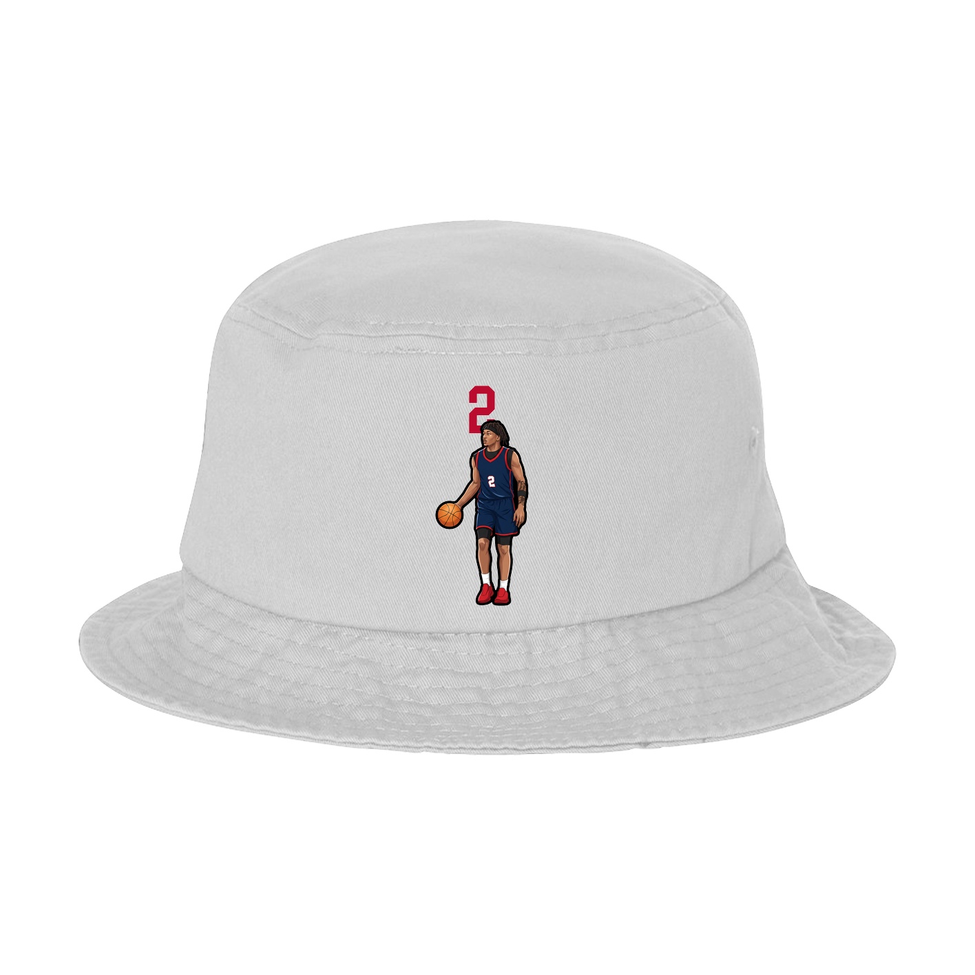 Bucket Cap — Number Top in White
