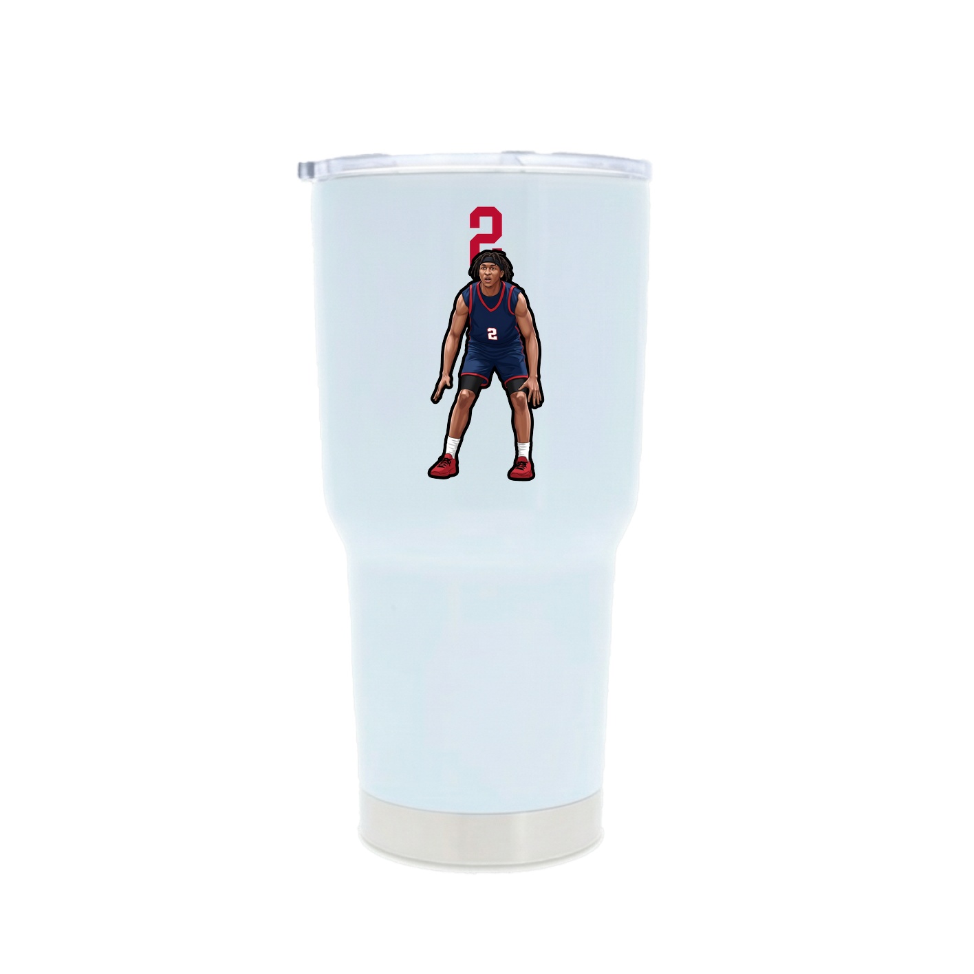 30oz Stainless Steel Tumbler — Number Top in White
