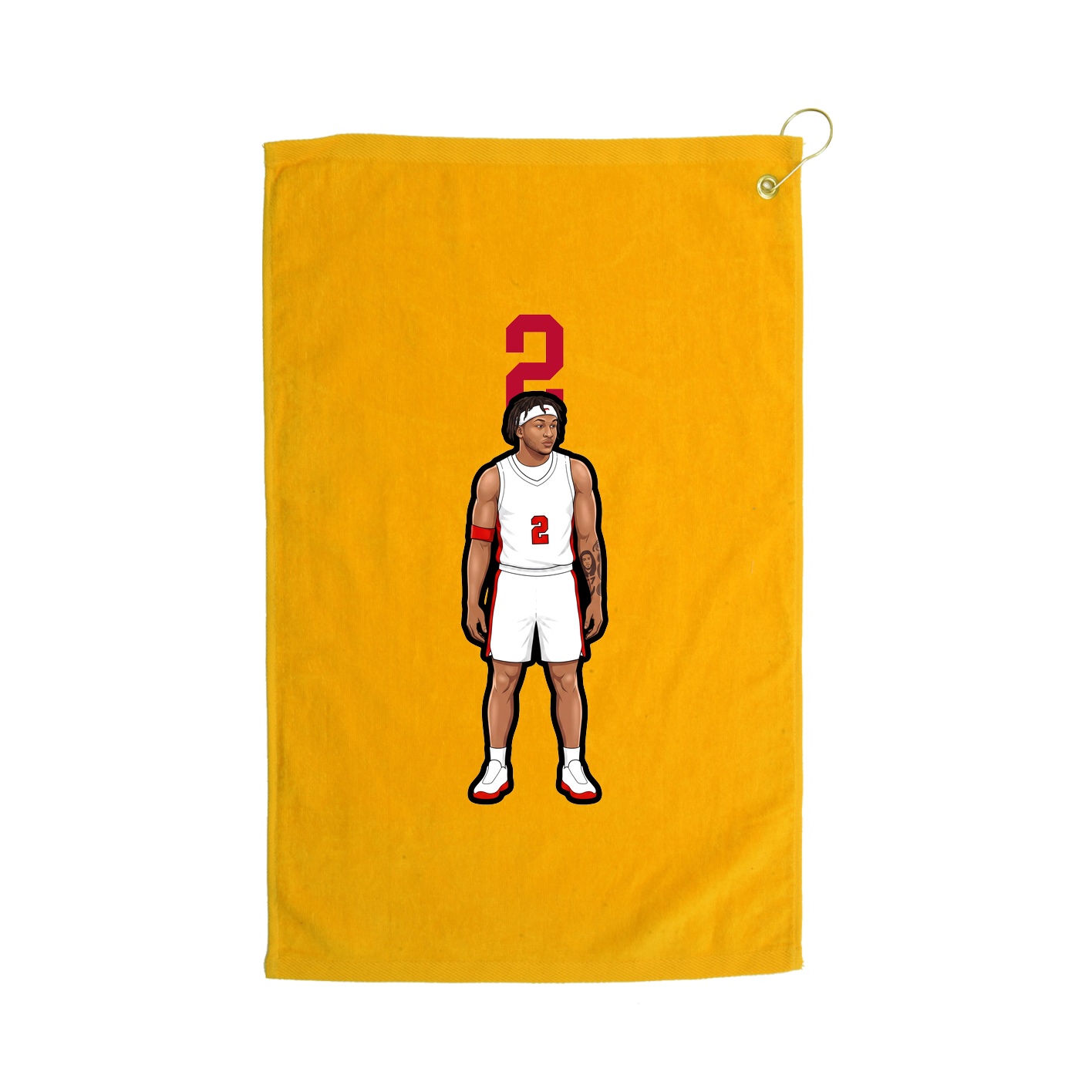 Golf Towel — Number Top in Gold