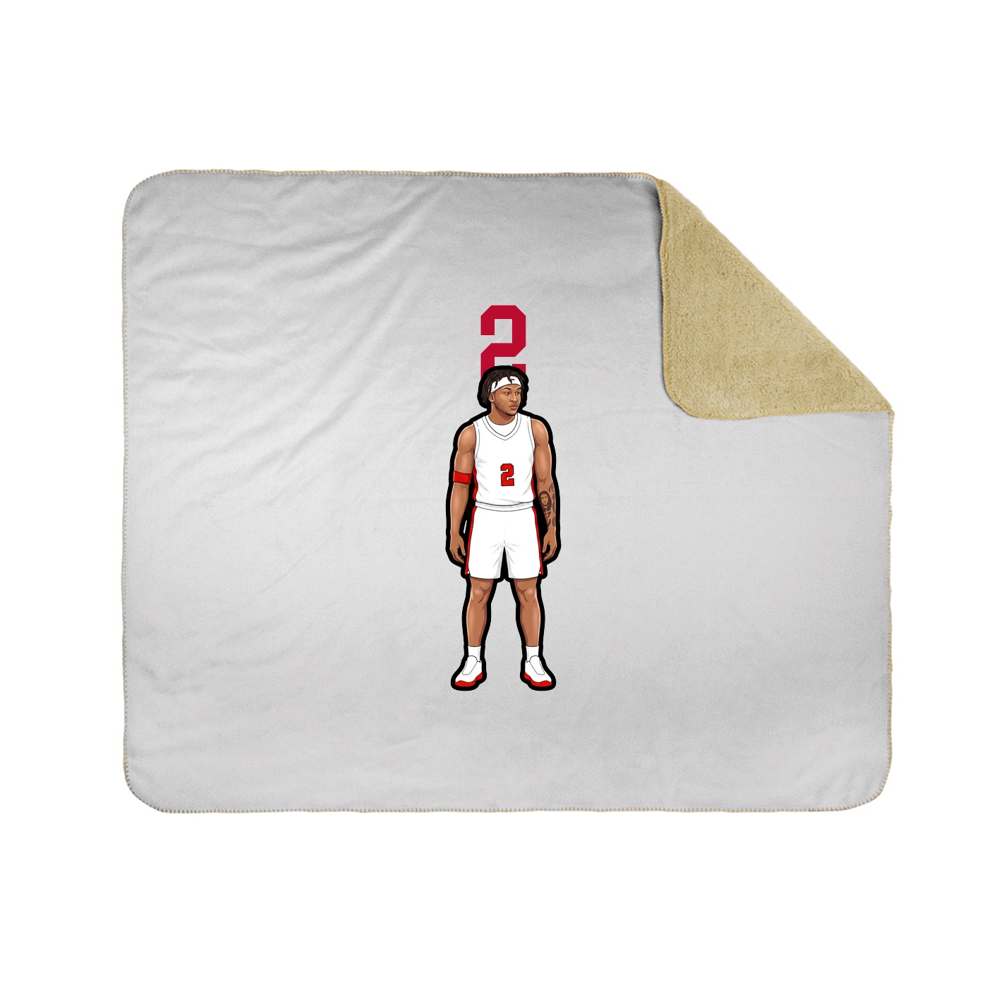 Throw Blanket — Number Top in White