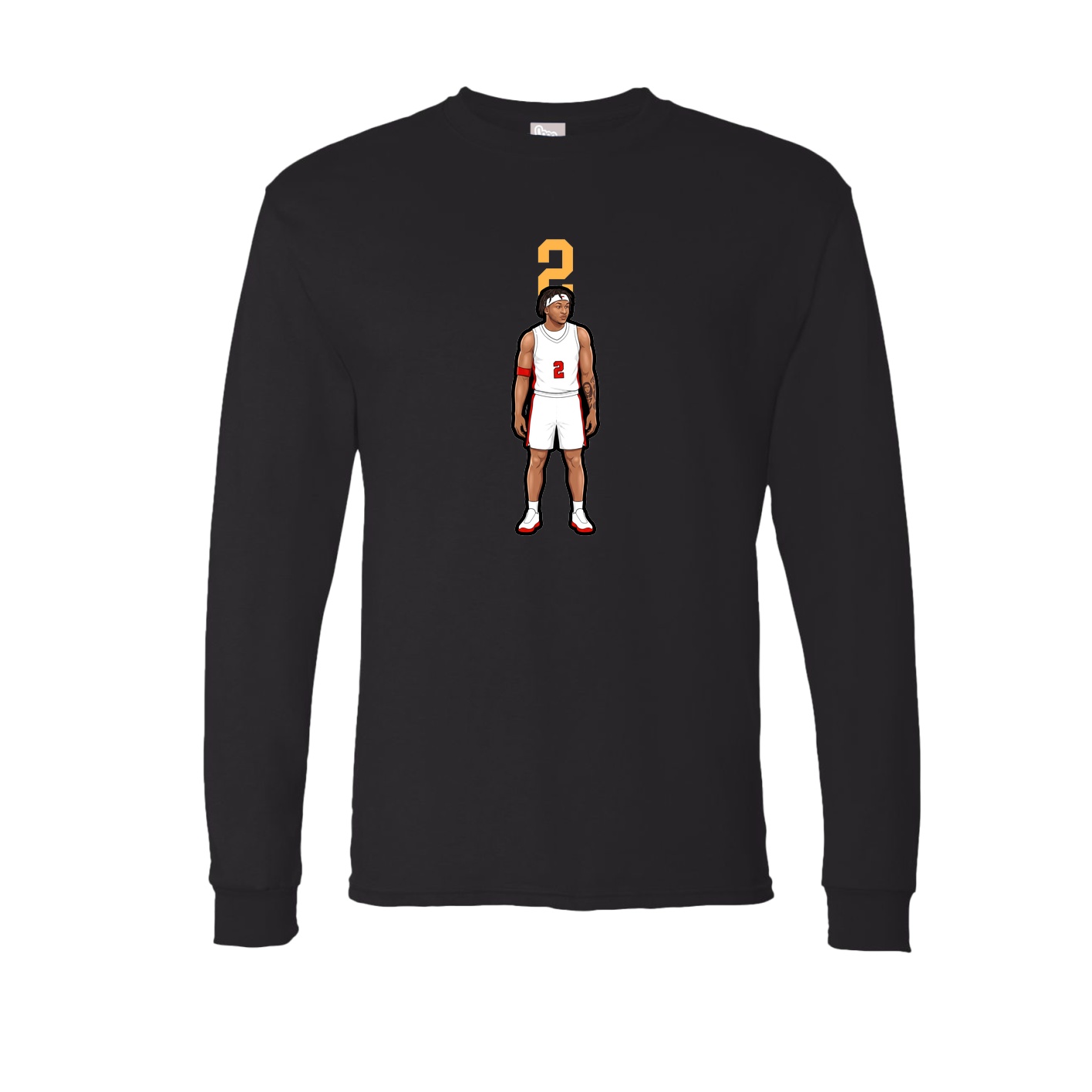 Long Sleeve Tee — Number Top in Black