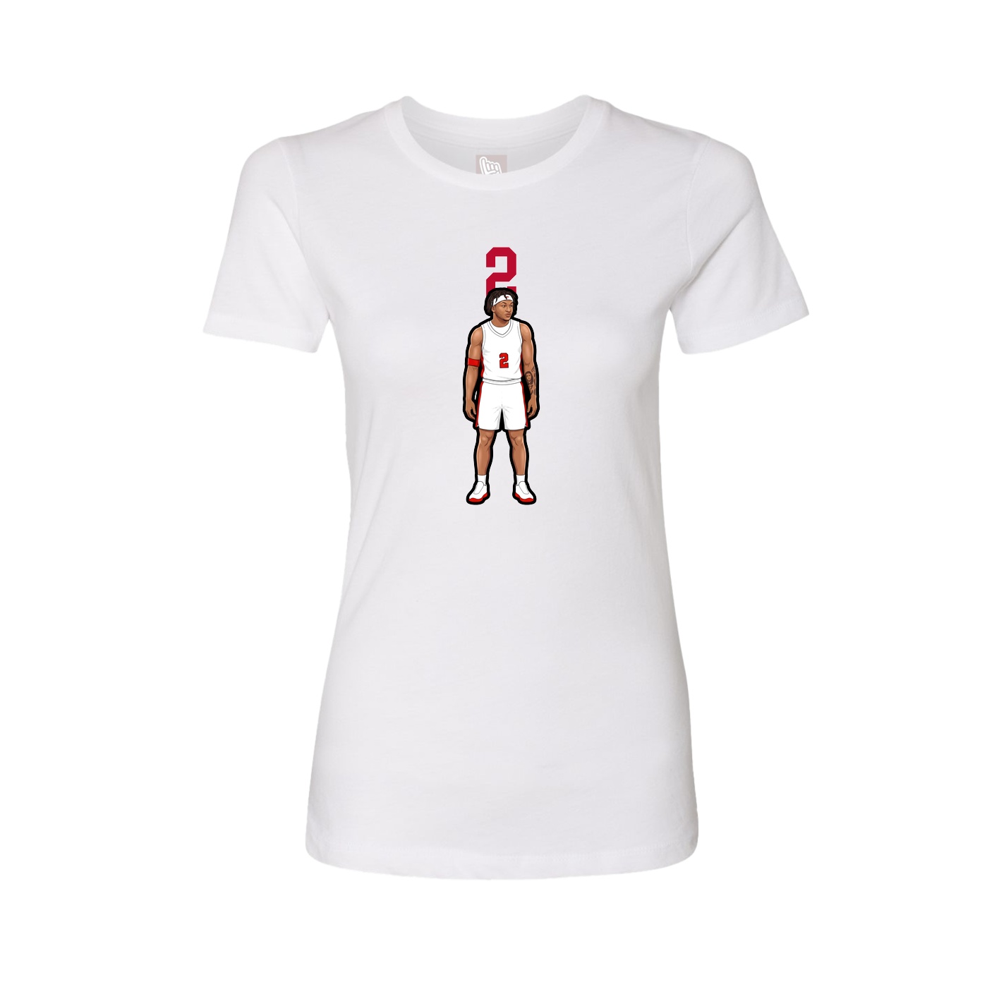 Womens Tee — Number Top in White