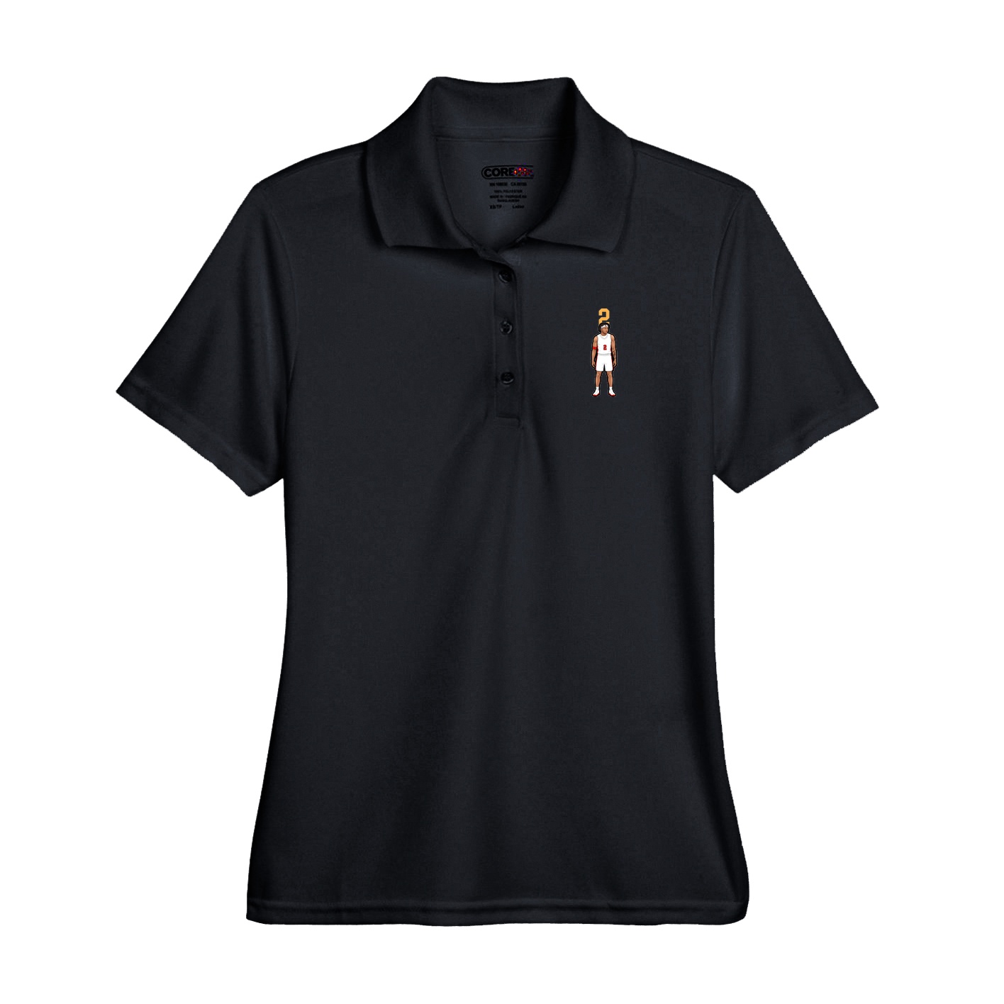 Performance Polo — Number Top in Black