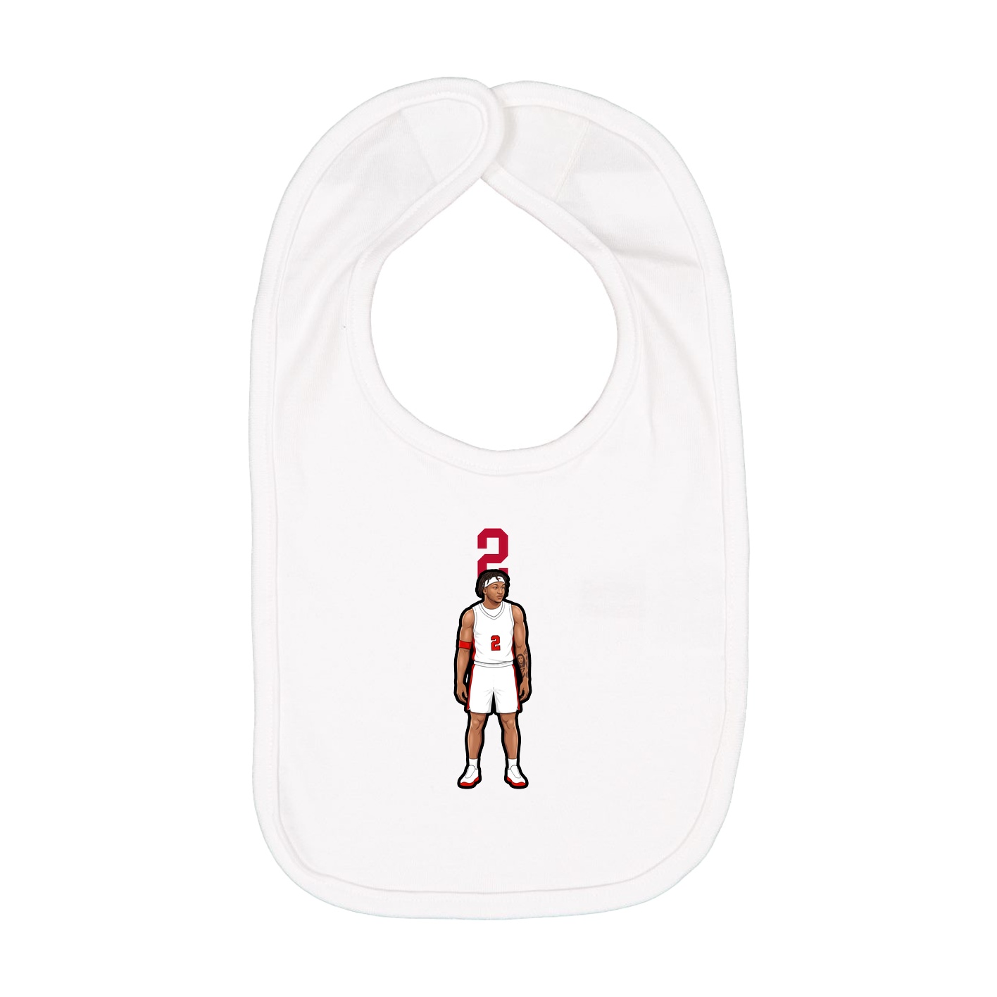 Infant Bib — Number Top in White