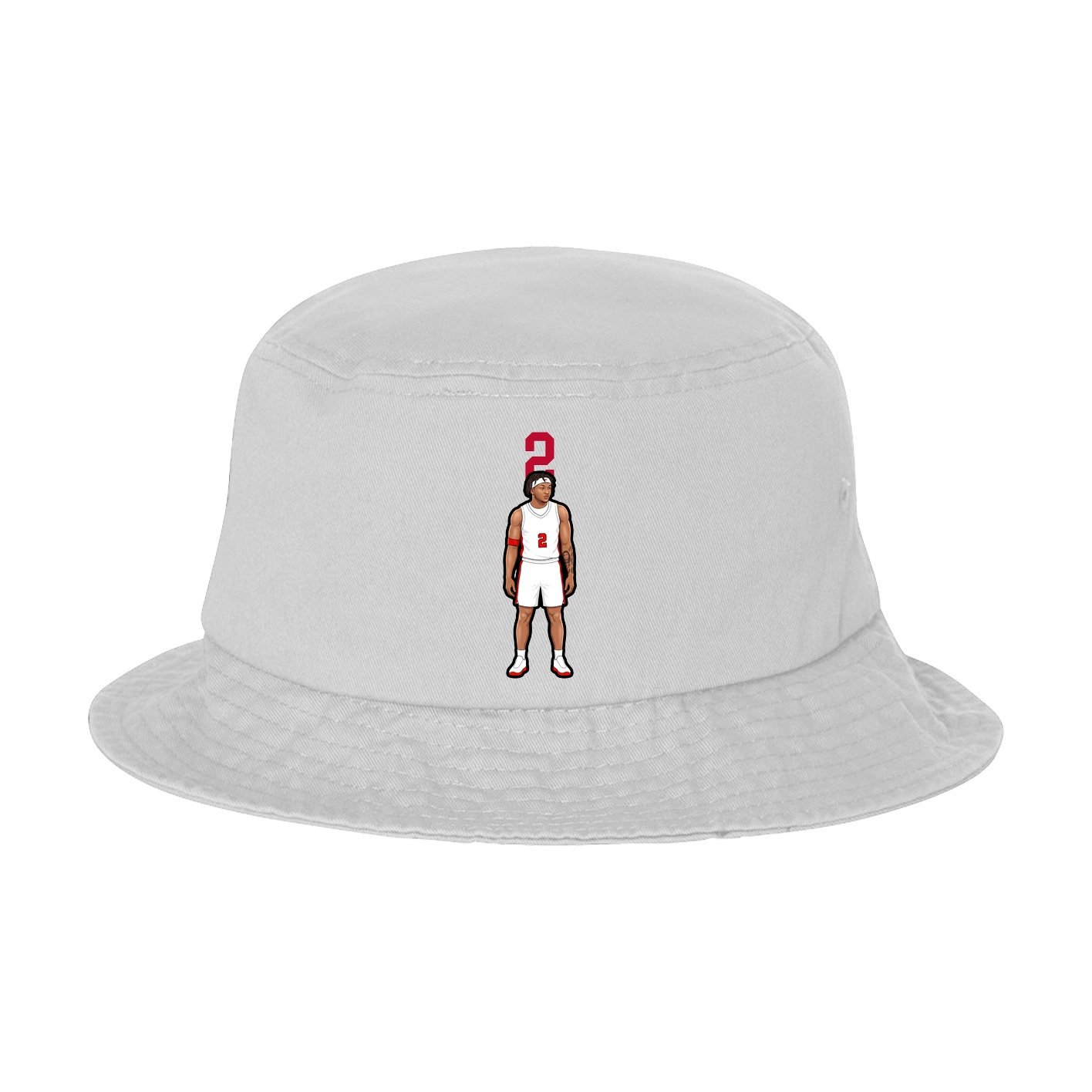 Bucket Cap — Number Top in White