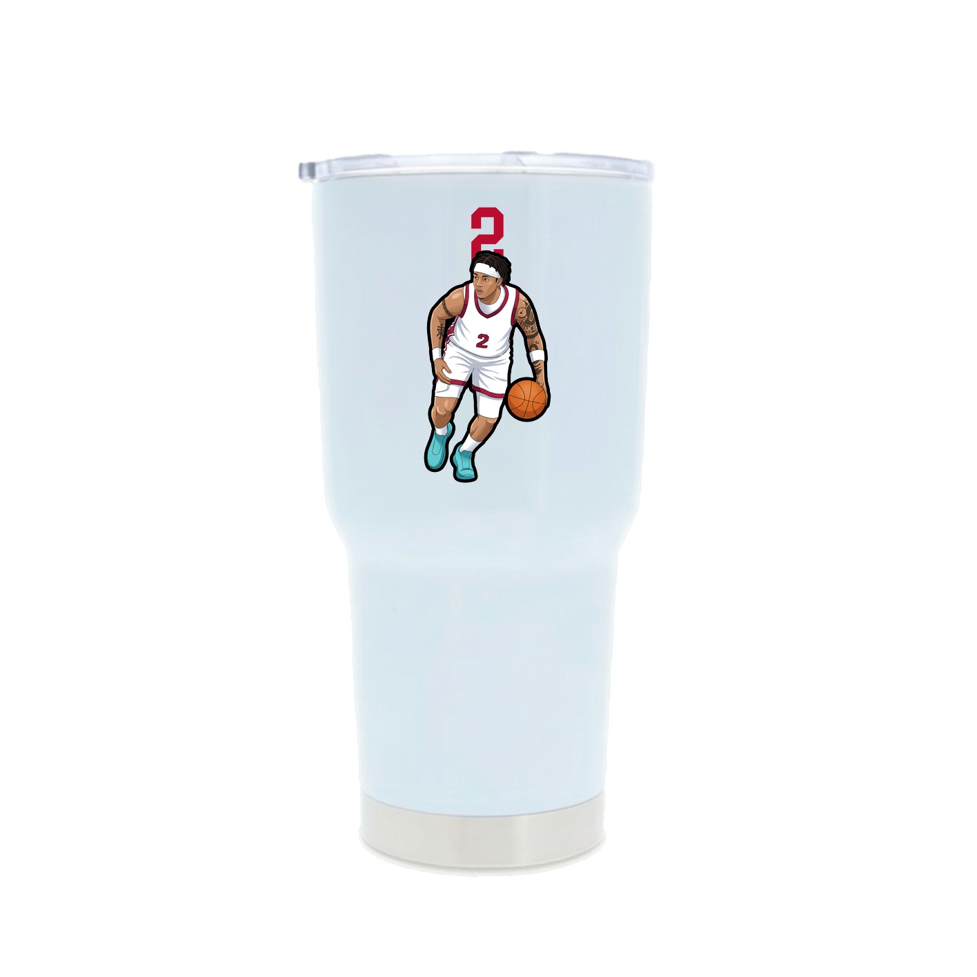 30oz Stainless Steel Tumbler — Number Top in White