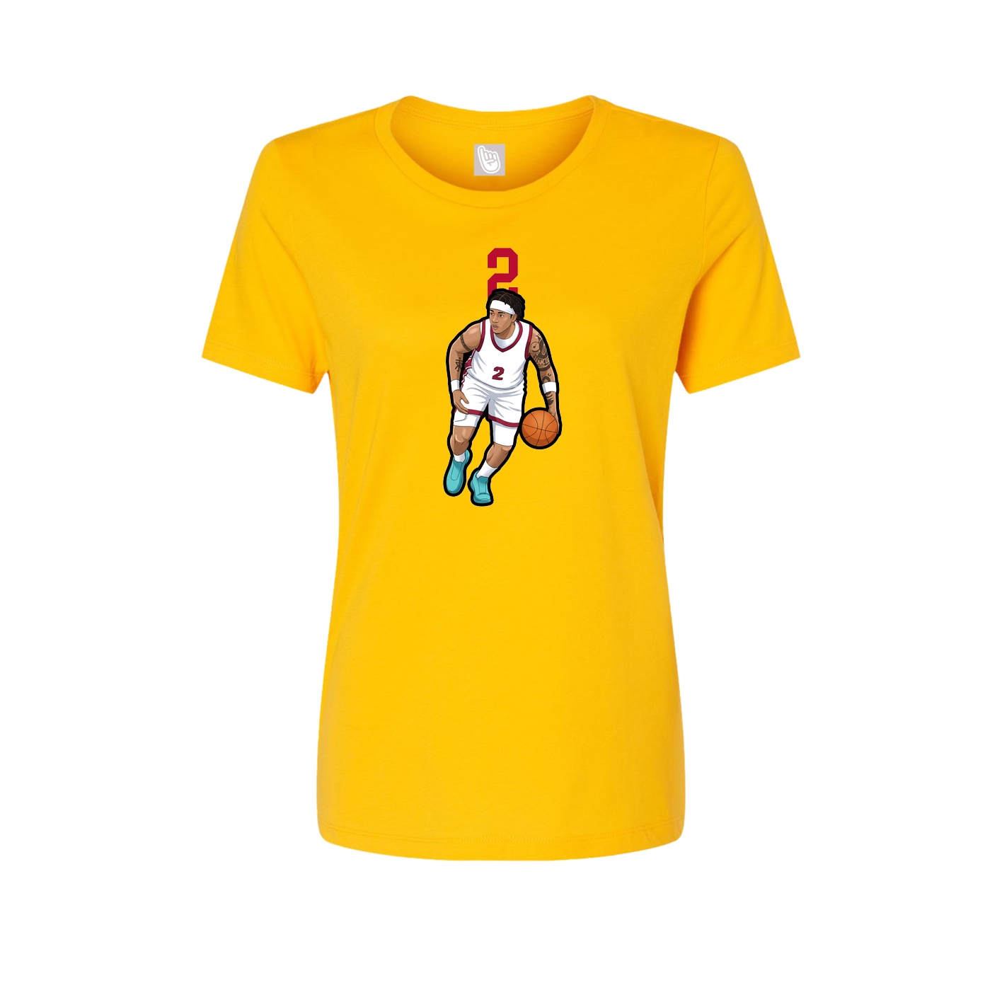 Womens Tee — Number Top in Gold