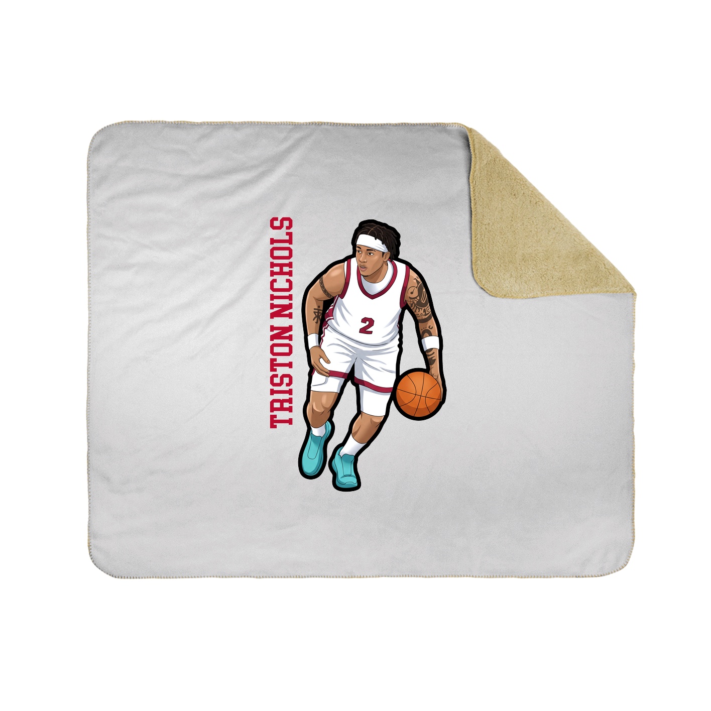 Throw Blanket — Name Vertical in White