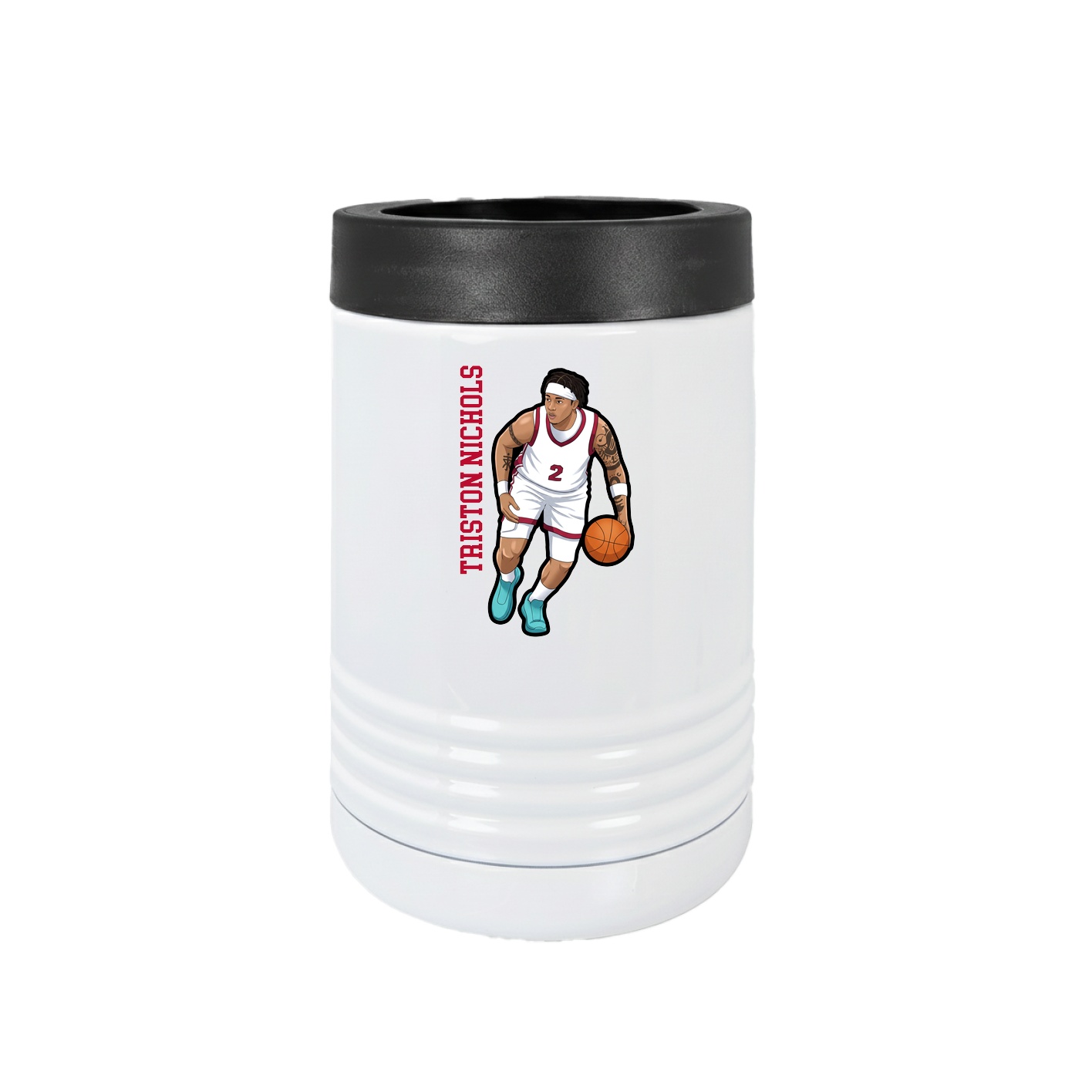 Beverage Holder — Name Vertical in White