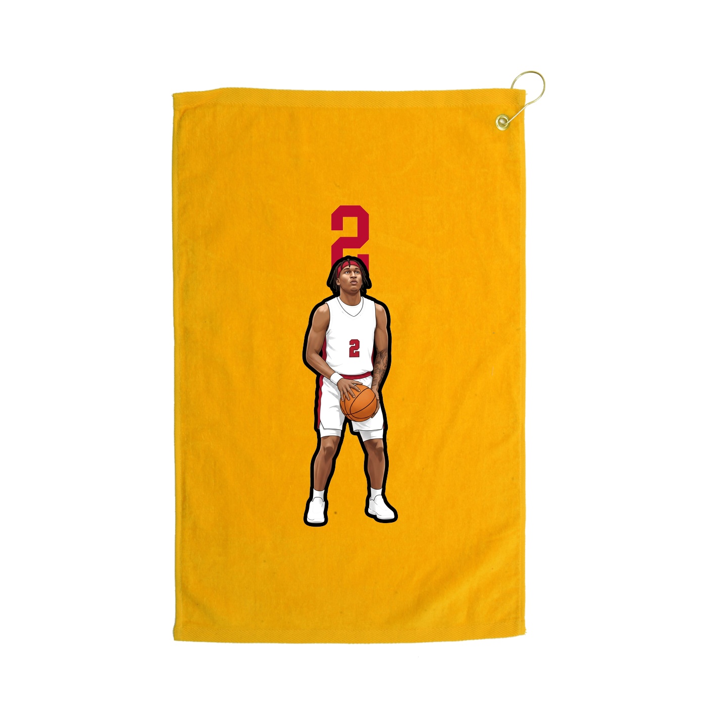 Golf Towel — Number Top in Gold