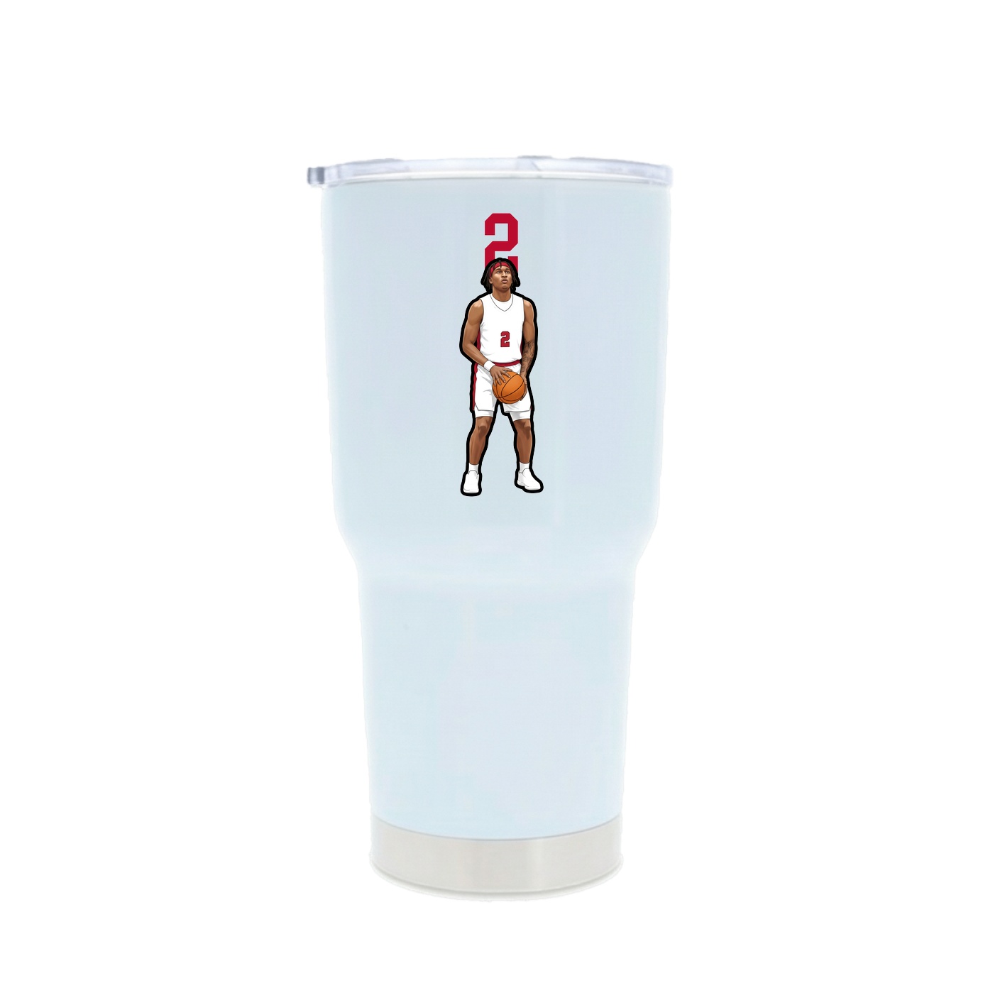 30oz Stainless Steel Tumbler — Number Top in White