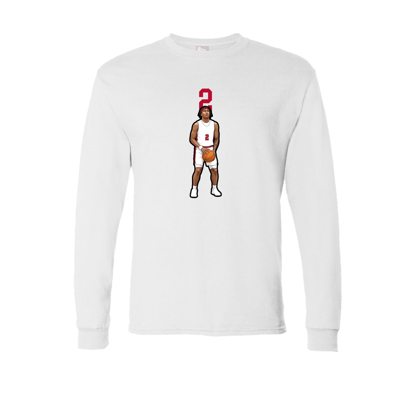 Long Sleeve Tee — Number Top in White