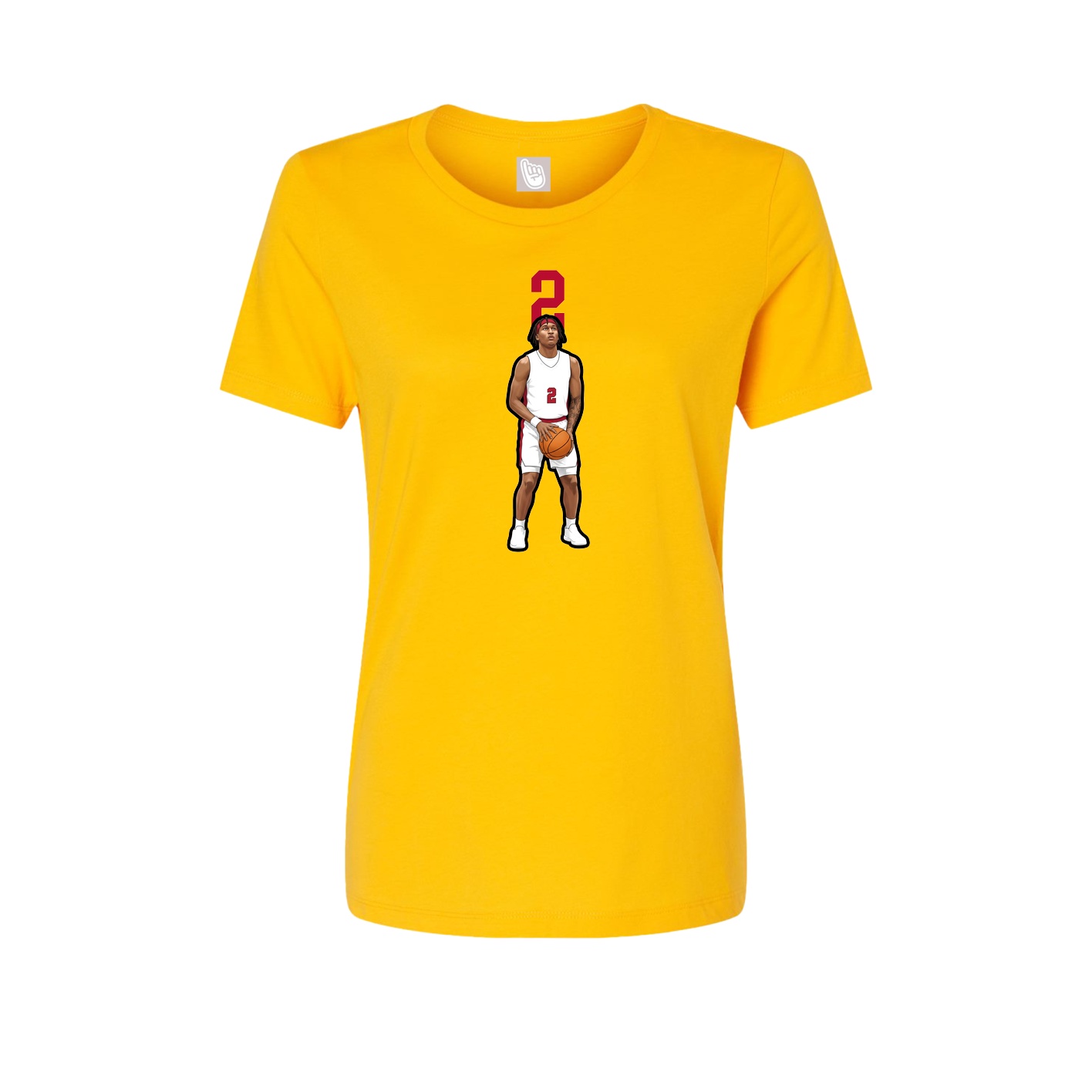 Womens Tee — Number Top in Gold