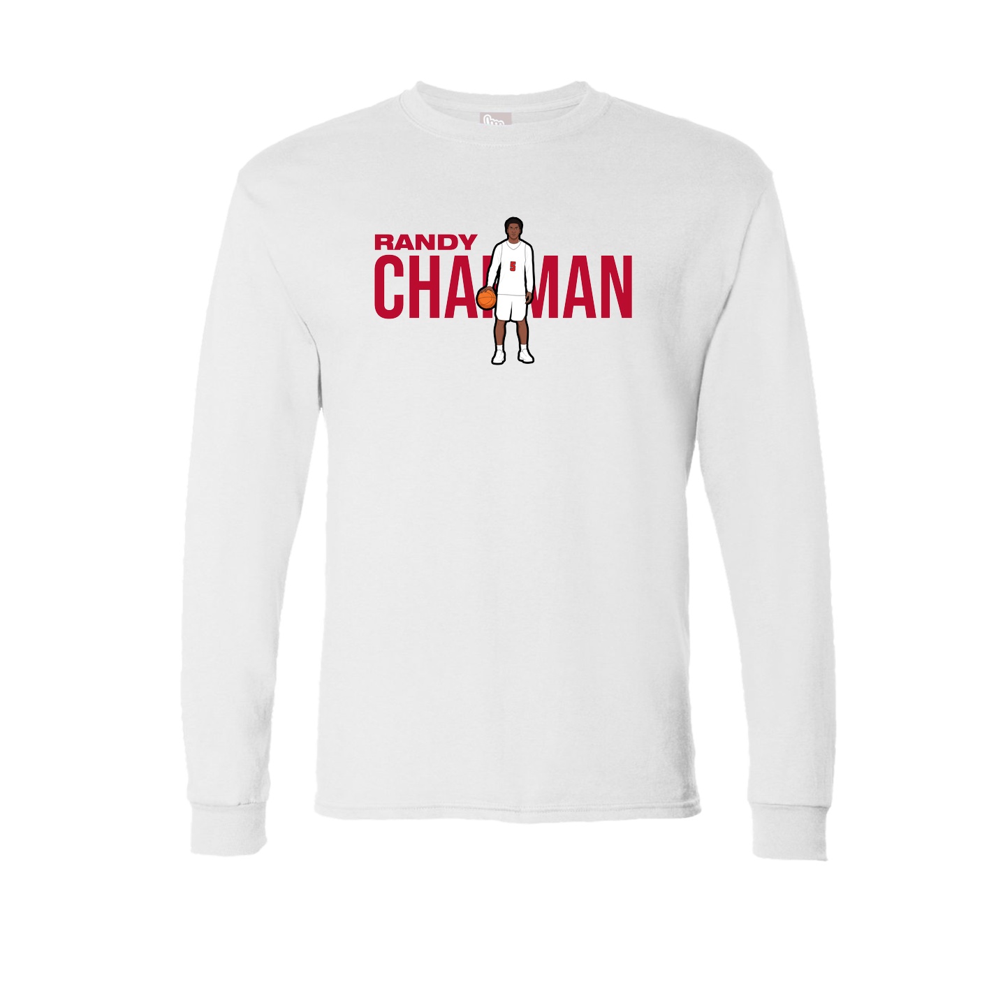 Long Sleeve Tee — Player Name in White