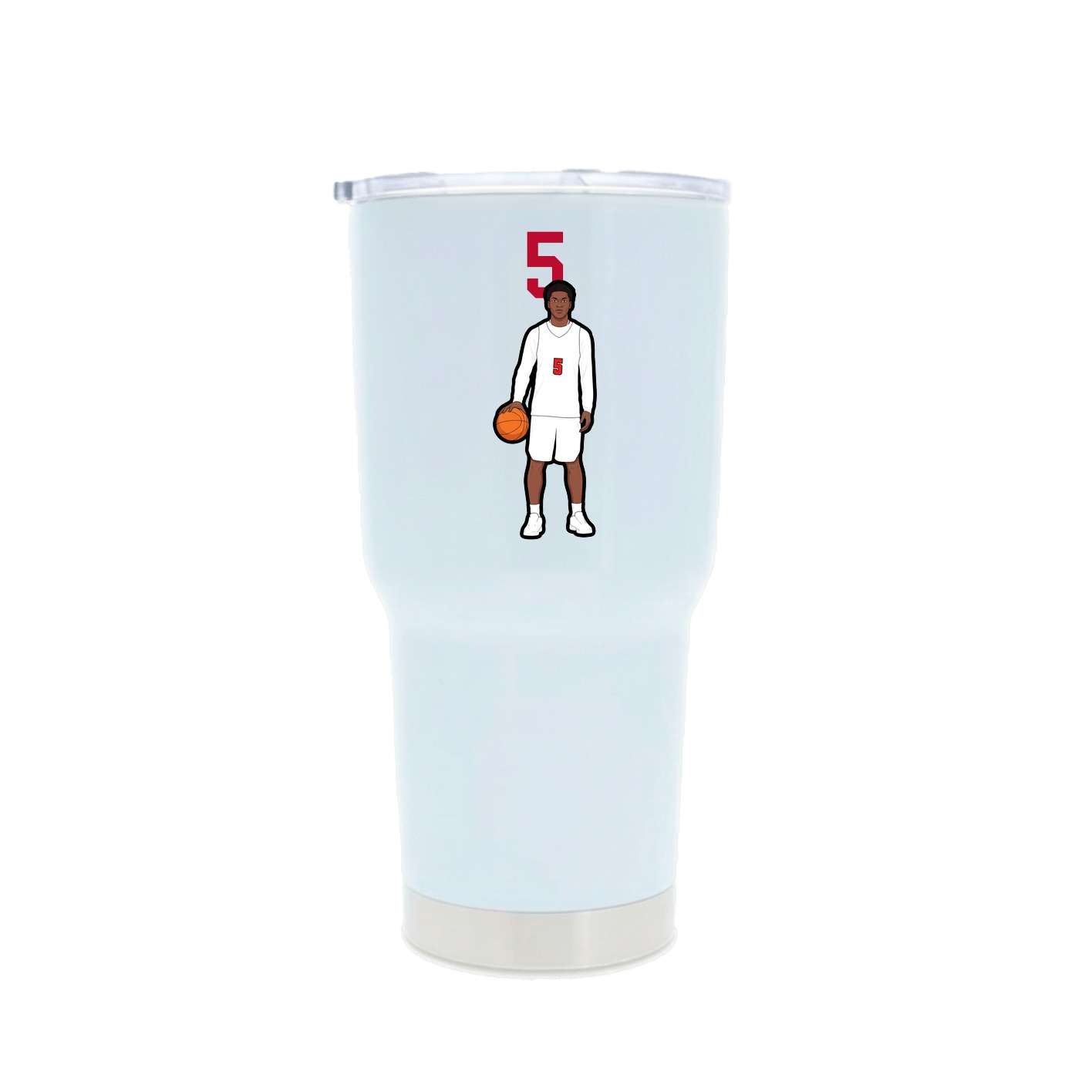 30oz Stainless Steel Tumbler — Number Top in White