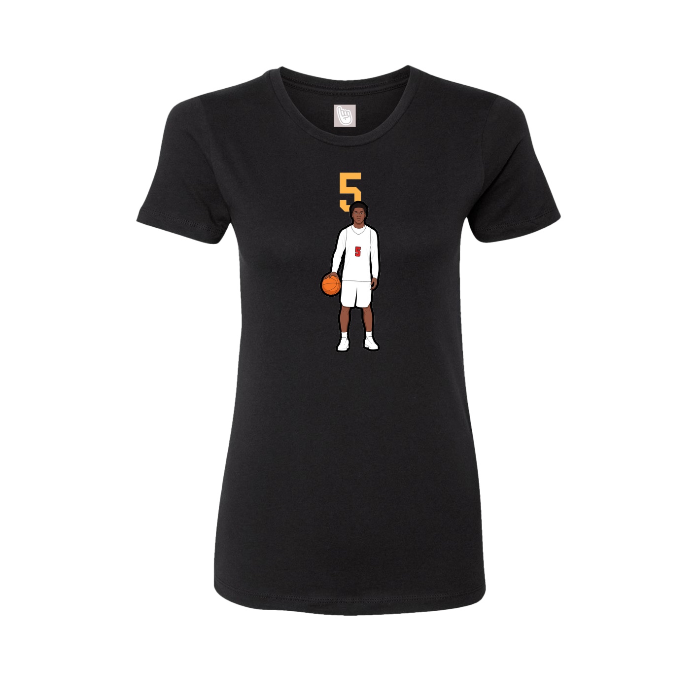 Fitted Women's Tee — Number Top in Black