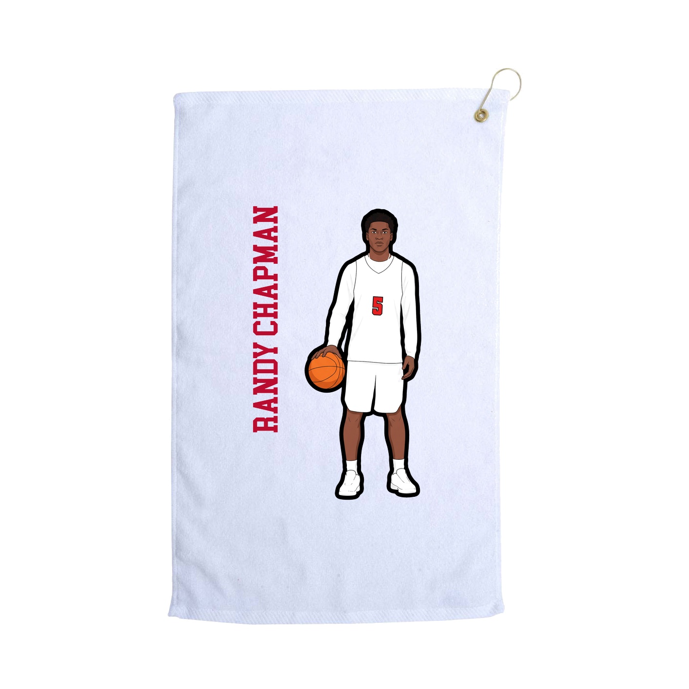 Golf Towel — Name Vertical in White