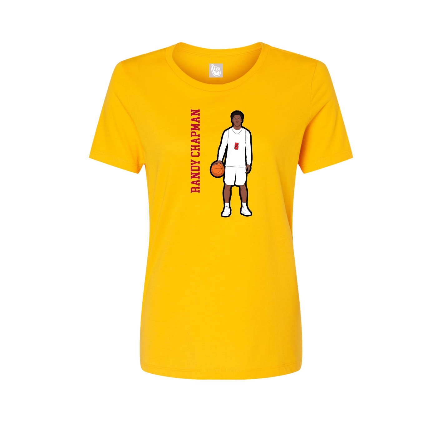 Fitted Women's Tee — Name Vertical in Gold