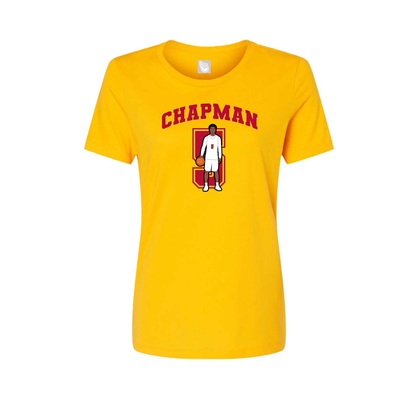 Fitted Women's Tee — Number in Gold
